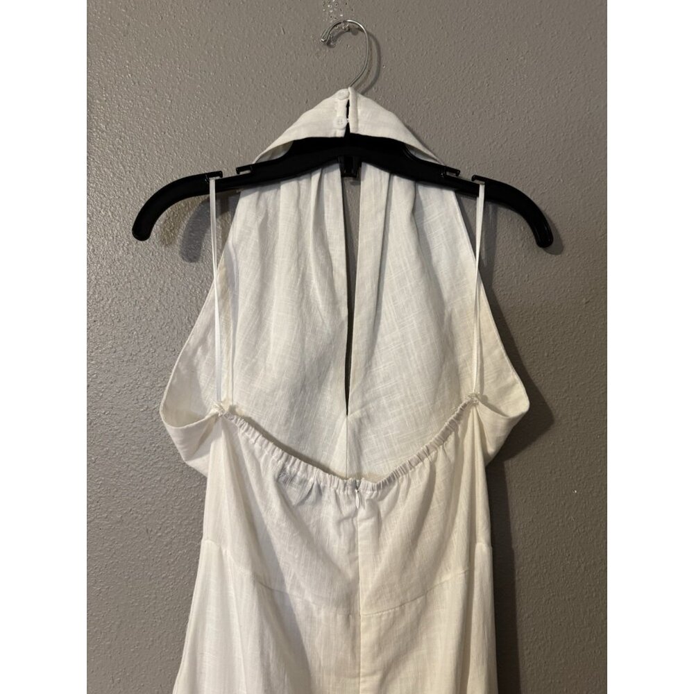 Petal & Pup White Cotton Halter Midi Maxi Dress S Small Sleeveless - Picture 14 of 15